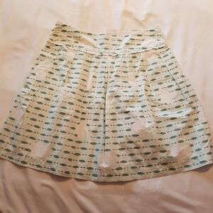 Calvin Klein women's size 0 green & white lined shell skirt EUC